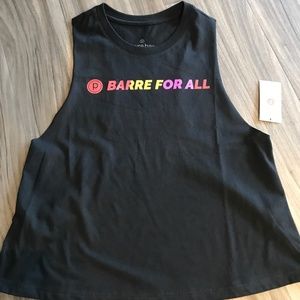 Pure Barre “BARRE FOR ALL” Cropped Tank Top | Black | Size Small | New
